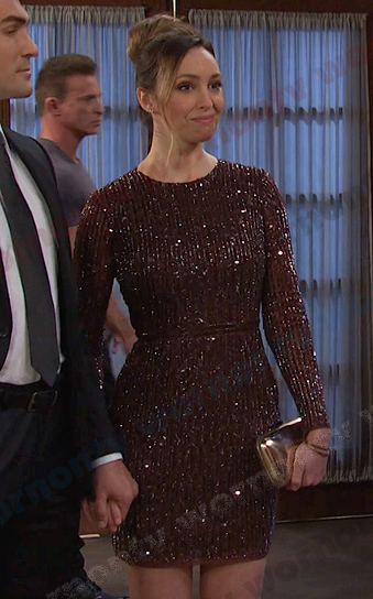 Gwen’s sequin long sleeve mini dress on Days of our Lives