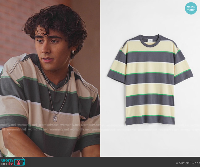 H&M Patterned T-shirt worn by (Michael Cimino) on Never Have I Ever