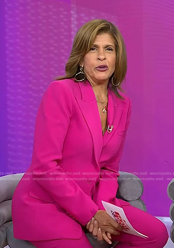 Hoda’s fuchsia blazer and pants on Today