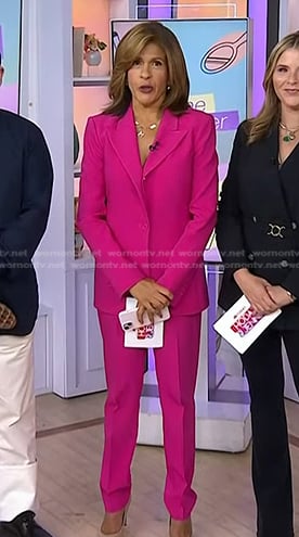 Hoda’s fuchsia blazer and pants on Today