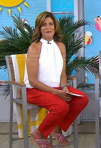 Hoda’s white halter top on Today