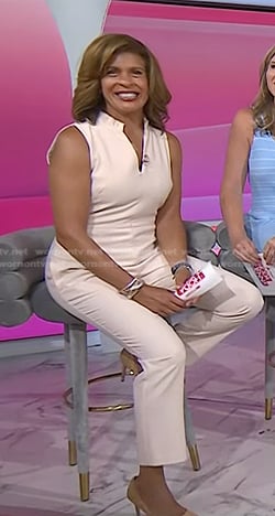 Hoda’s white sleeveless jumpsuit on Today