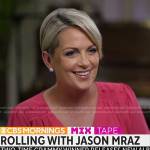 Jamie Yuccas’s pink v-neck top on CBS Mornings