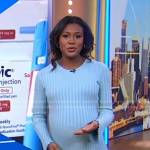 Janai’s blue ribbed knit dress on Good Morning America