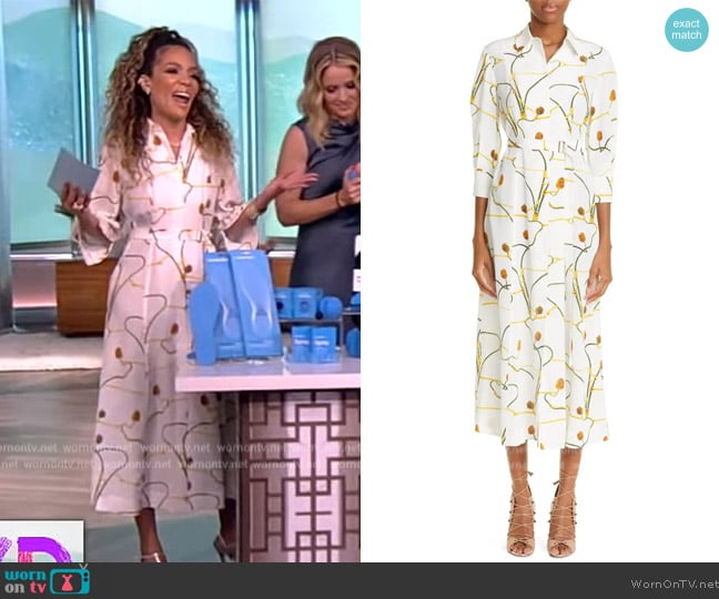 Jason Wu Printed Silk Shirt Dress worn by Sunny Hostin on The View