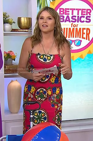 Jenna’s pink floral spaghetti strap dress on Today