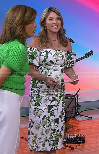 Jenna’s white floral off-shoulder dress on Today