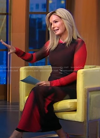 Jennifer’s black and red printed mesh dress on Good Morning America