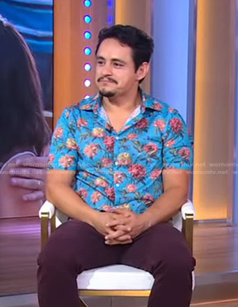 Jesse Garcia’s blue floral shirt on Good Morning America