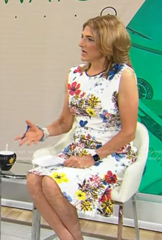Jill Schlesinger’s white floral dress on CBS Mornings