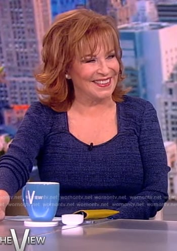 Joy’s blue space dye knit sweater on The View