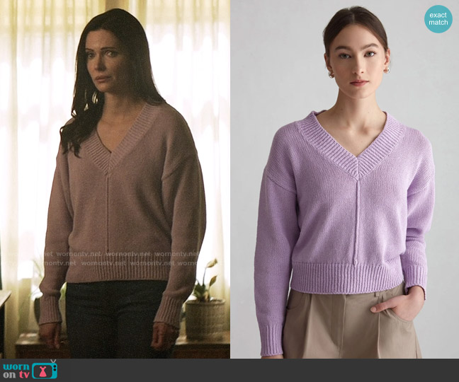 Judith & Charles Clover Sweater in Lavender worn by Lois Lane (Elizabeth Tulloch) on Superman and Lois