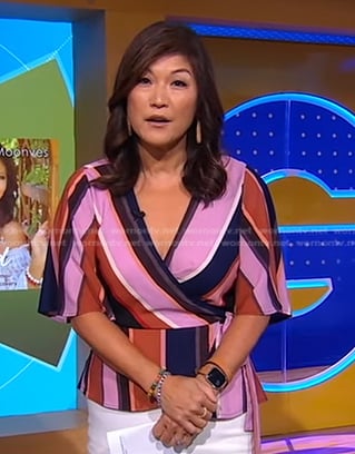 Juju’s striped wrap blouse on Good Morning America