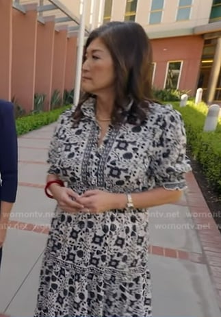 Juju’s white floral ruffle dress on Good Morning America
