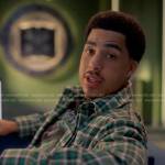 Junior’s green plaid shirt on Grown-ish