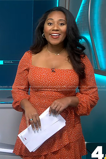 Kay’s orange printed dress on NBC News Daily