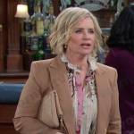 Kayla’s floral blouse and beige blazer on Days of our Lives