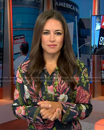 Kaylee’s black floral print top on Today