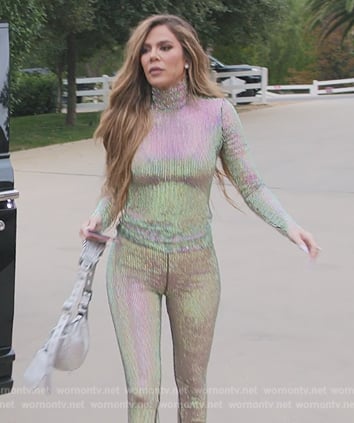 Khloe’s sequined top and pants on The Kardashians