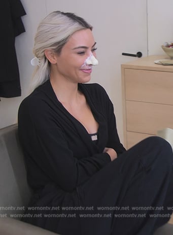 Kim’s black robe on The Kardashians