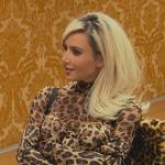 Kim’s leopard print turtleneck catsuit on The Kardashians
