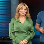 Kit’s green satin dress on Access Hollywood