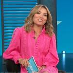 Kit’s pink embroidered mini dress on Access Hollywood