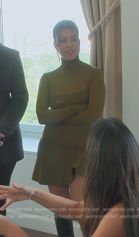 Kourtney’s green mesh mini dress on The Kardashians