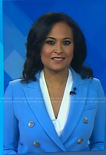 Kristen’s blue double breasted blazer on Today