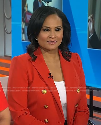Kristen’s red double breasted blazer on Today