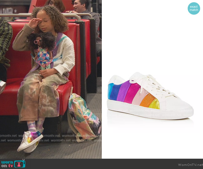 Kurt Geiger Lane Stripe Low-Top Sneakers worn by Alice Baxter (Mykal-Michelle Harris) on Ravens Home