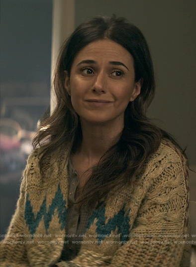 Lena’s chunky chevron cardigan on Superman and Lois