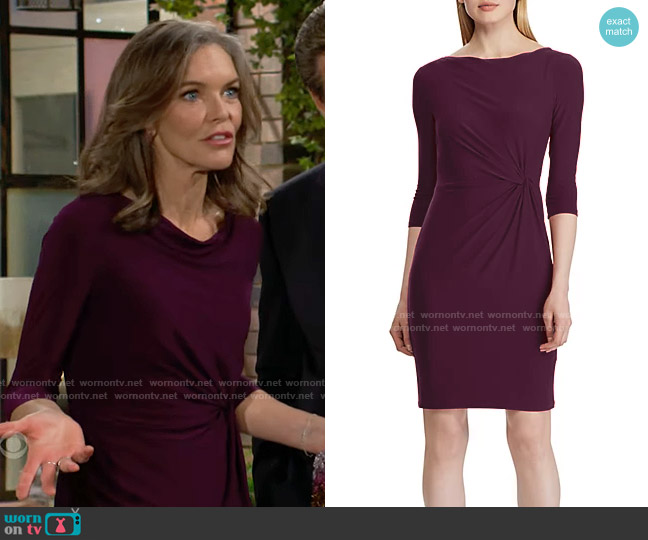 LAUREN Ralph Lauren Twisted-Knot Jersey Dress worn by Diane Jenkins (Susan Walters) on The Young and the Restless