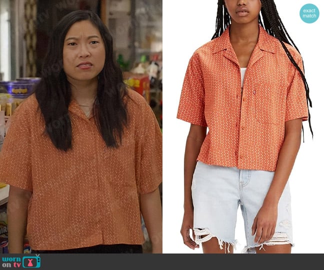 Levis Nia Shirt in Autumn Leaf worn by Nora Lum (Awkwafina) on Awkwafina is Nora From Queens