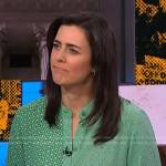 Lindsey Reiser’s green mixed print blouse on NBC News Daily