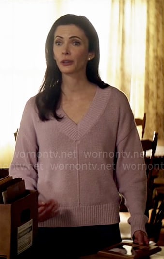 Lois’s lilac v-neck sweater on Superman and Lois