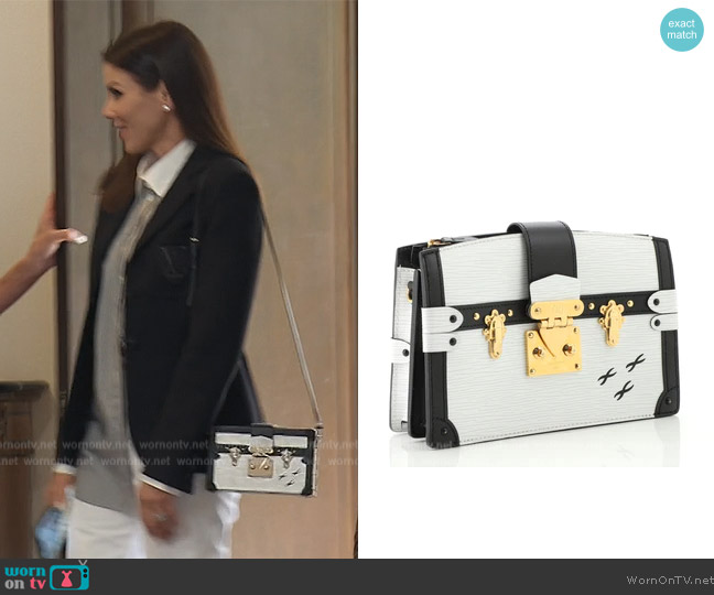 Louis Vuitton Trunk Clutch worn by Heather Dubrow on The Real Housewives of Orange County