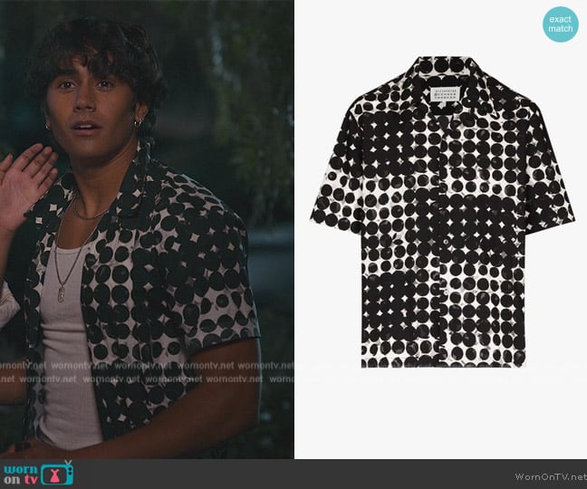 Maison Margiela Circle Print Shirt worn by (Michael Cimino) on Never Have I Ever