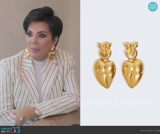Schiaparelli Bust and Heart Earrings worn by Kris Jenner (Kris Jenner) on The Kardashians