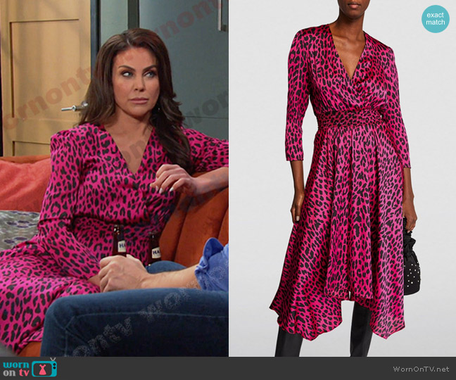 Maje Leopard Print Midi Dress worn by Chloe Lane (Nadia Bjorlin) on Days of our Lives