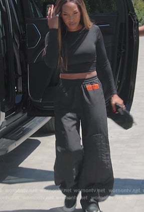 Malika’s black pants on The Kardashians