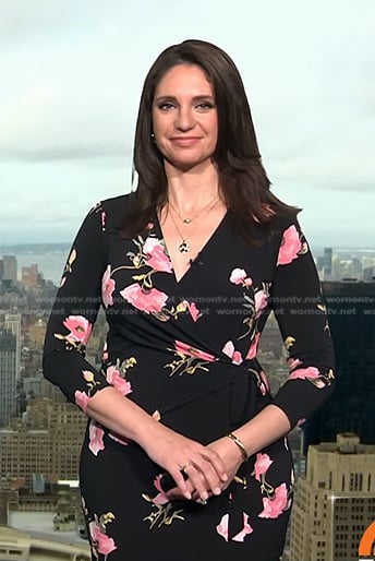 Maria’s black floral wrap dress on Today