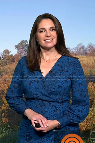 Maria’s blue floral wrap dress on Today