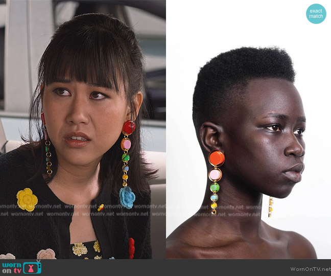 Melody Ehsani Align Your Chakras Earrings worn by Eleanor Wong (Ramona Young) on Never Have I Ever