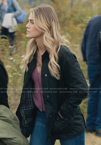 Michaela’s black jacket on Manifest