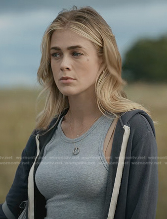 Michaela’s grey’s zip hoodie on Manifest