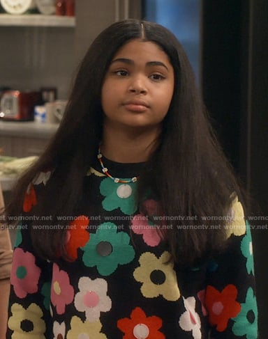 Millicent’s colorful floral sweater on iCarly