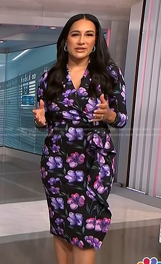 Morgan’s black and purple floral dress on NBC News Daily