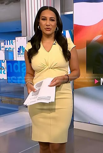 Morgan’s yellow twist front dress on NBC News Daily