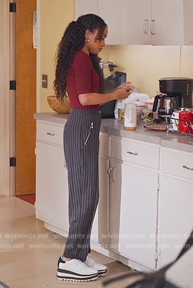 Ms Thompson’s white sneakers on Never Have I Ever